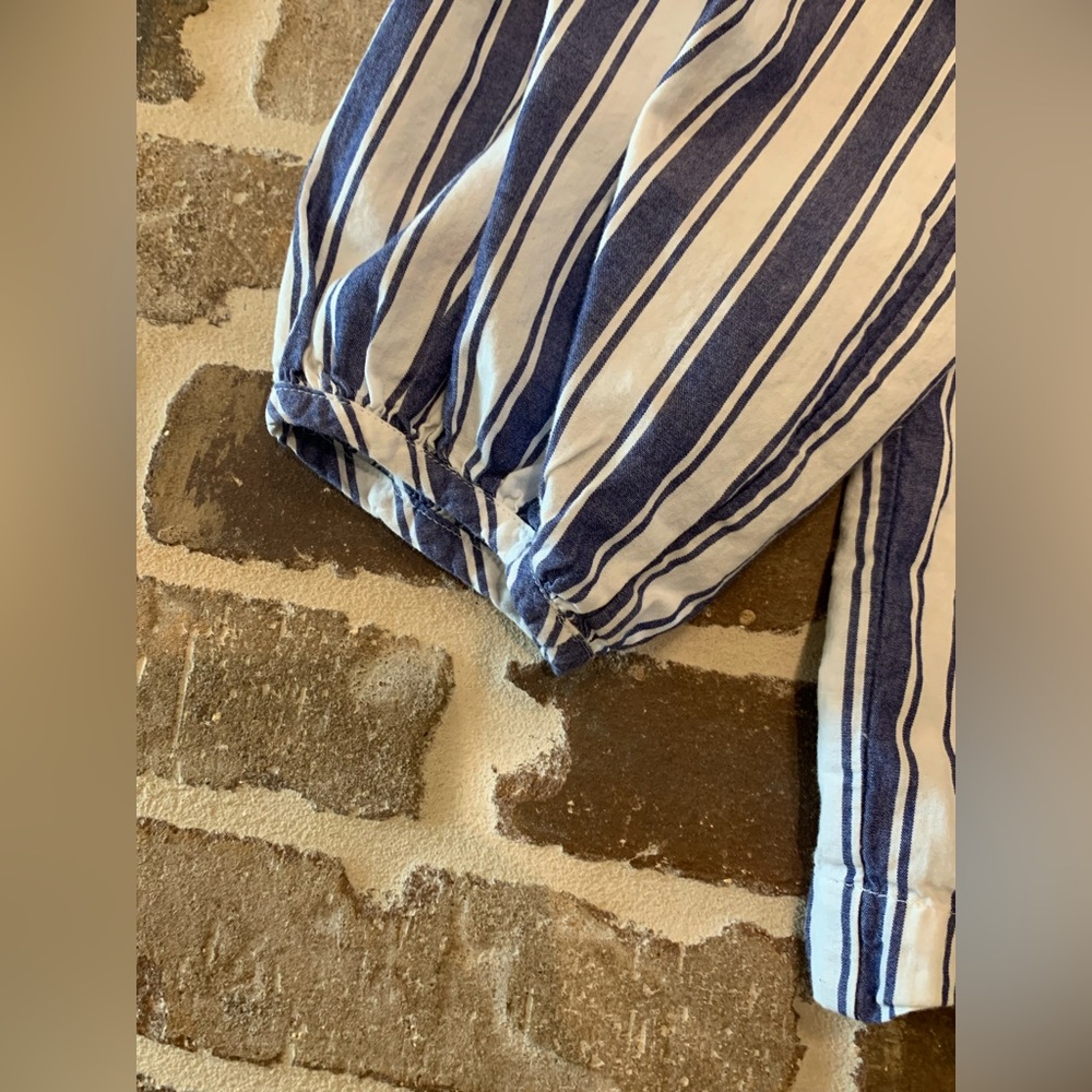 Blue and white striped Peasant top - Picture 3 of 6